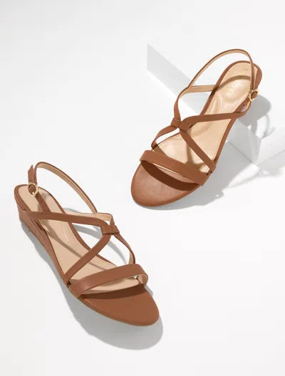 Talbots Capri Nappa Wedge Sandals - Jasper - 11m  In Brown