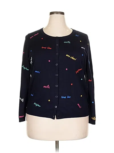 Pre-owned Talbots Cardigan Sweater In Black