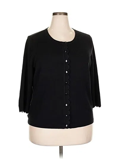 Pre-owned Talbots Cardigan Sweater In Black