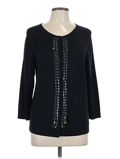 Pre-owned Talbots Cardigan Sweater In Black