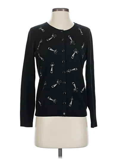 Pre-owned Talbots Cardigan Sweater In Black