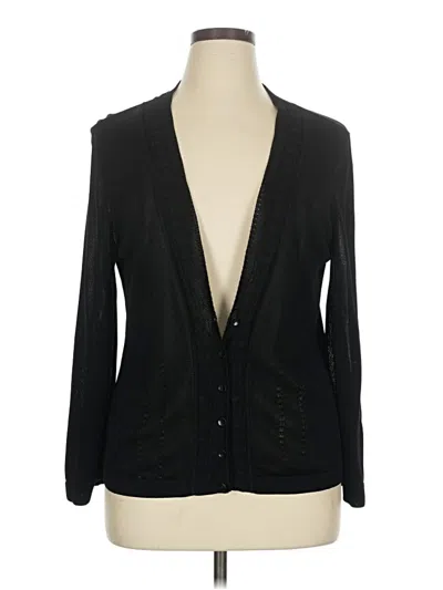 Pre-owned Talbots Cardigan Sweater In Black