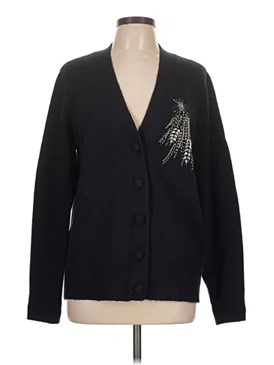 Pre-owned Talbots Cardigan Sweater In Black