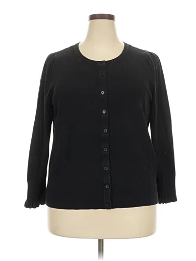 Pre-owned Talbots Cardigan Sweater In Black