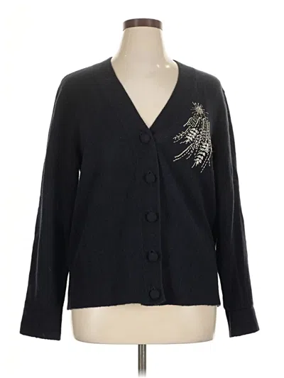 Pre-owned Talbots Cardigan Sweater In Black