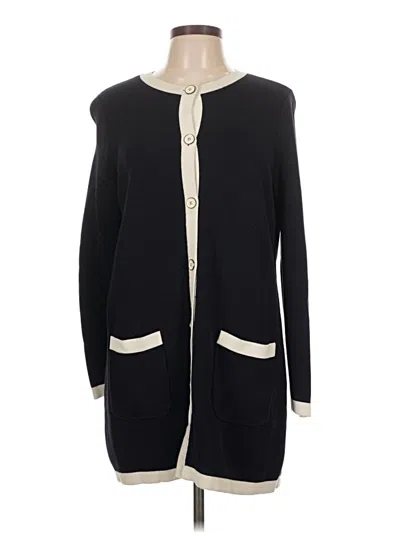 Pre-owned Talbots Cardigan Sweater In Black
