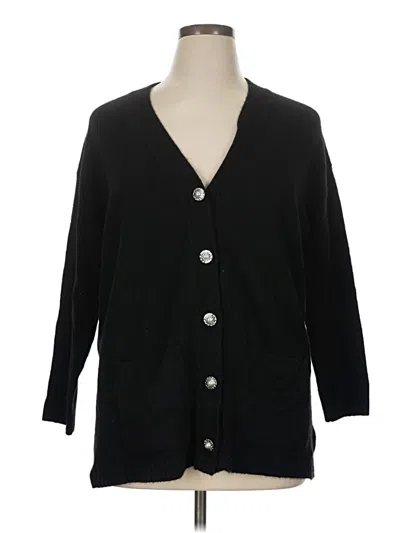 Pre-owned Talbots Cardigan Sweater In Black