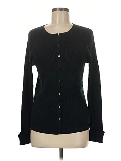 Pre-owned Talbots Cardigan Sweater In Black