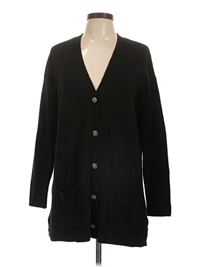 Pre-owned Talbots Cardigan Sweater In Black