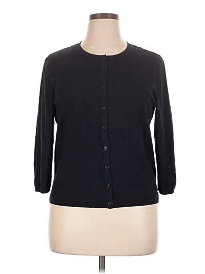Pre-owned Talbots Cardigan Sweater In Black