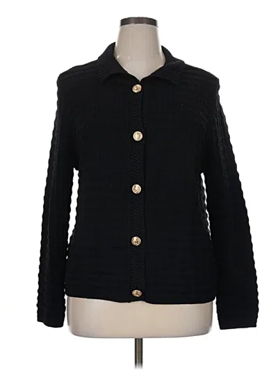 Pre-owned Talbots Cardigan Sweater In Black