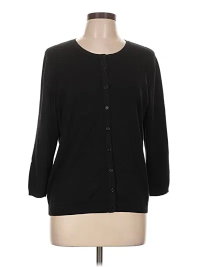 Pre-owned Talbots Cardigan Sweater In Black