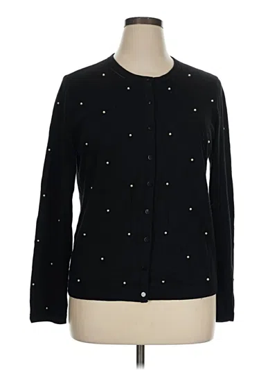 Pre-owned Talbots Cardigan Sweater In Black