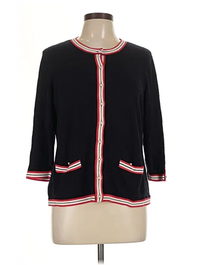 Pre-owned Talbots Cardigan Sweater In Black