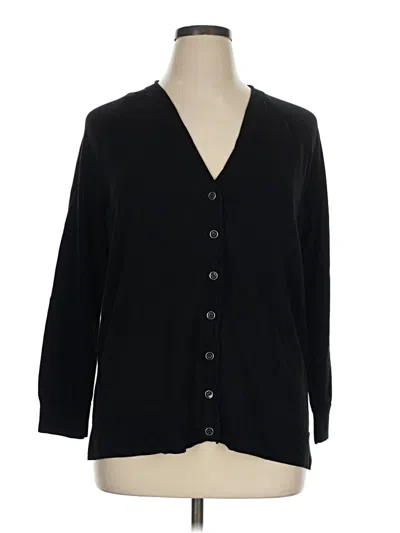 Pre-owned Talbots Cardigan Sweater In Black