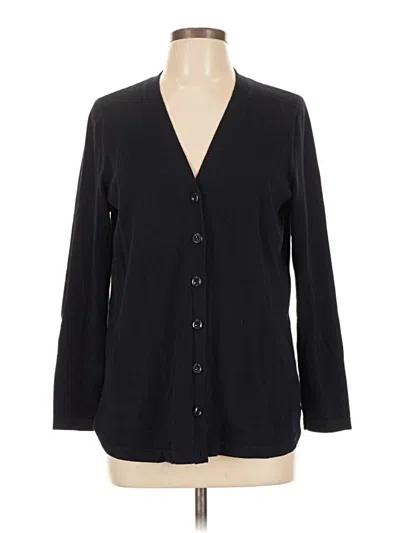 Pre-owned Talbots Cardigan Sweater In Black