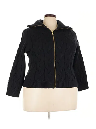 Pre-owned Talbots Cardigan Sweater In Black