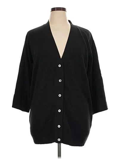 Pre-owned Talbots Cardigan Sweater In Black