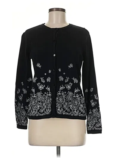Pre-owned Talbots Cardigan Sweater In Black