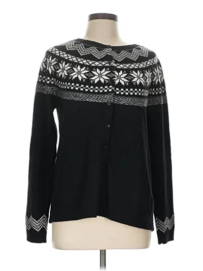 Pre-owned Talbots Cardigan Sweater In Black