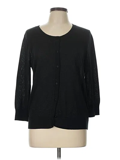 Pre-owned Talbots Cardigan Sweater In Black