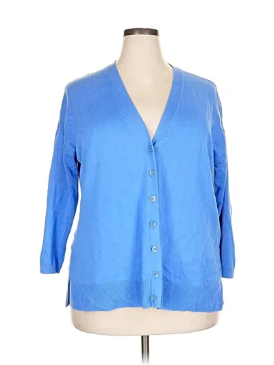 Pre-owned Talbots Cardigan Sweater In Blue