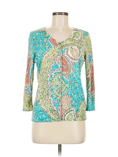 Pre-owned Talbots Cardigan Sweater In Blue