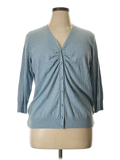 Pre-owned Talbots Cardigan Sweater In Blue