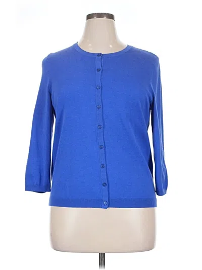 Pre-owned Talbots Cardigan Sweater In Blue
