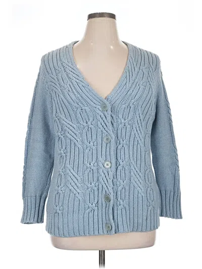 Pre-owned Talbots Cardigan Sweater In Blue