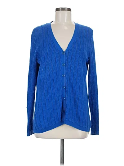 Pre-owned Talbots Cardigan Sweater In Blue