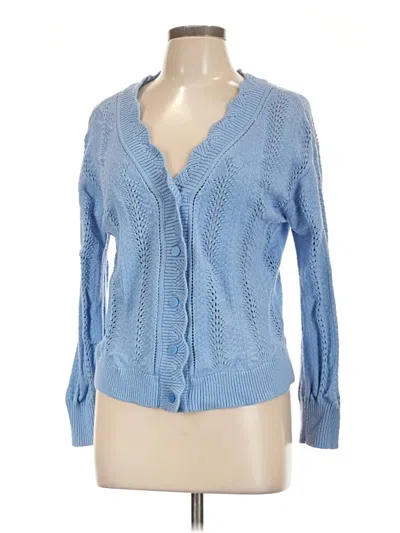 Pre-owned Talbots Cardigan Sweater In Blue