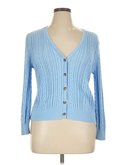 Pre-owned Talbots Cardigan Sweater In Blue