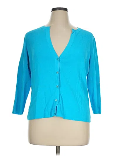 Pre-owned Talbots Cardigan Sweater In Blue