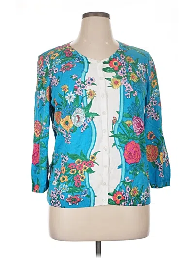 Pre-owned Talbots Cardigan Sweater In Blue
