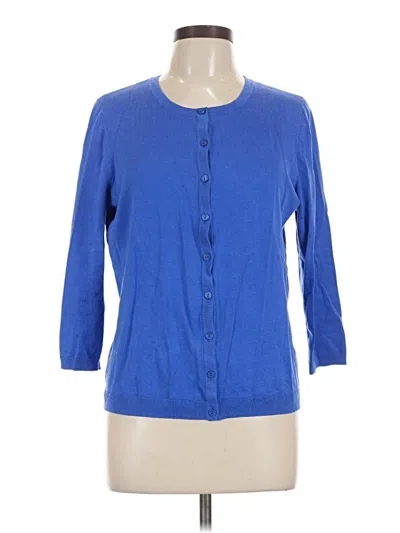 Pre-owned Talbots Cardigan Sweater In Blue