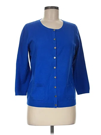 Pre-owned Talbots Cardigan Sweater In Blue