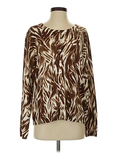 Pre-owned Talbots Cardigan Sweater In Brown