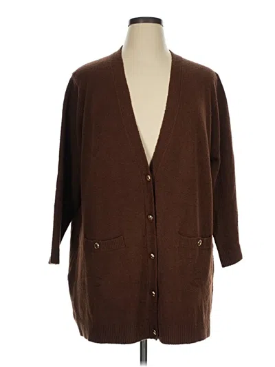 Pre-owned Talbots Cardigan Sweater In Brown