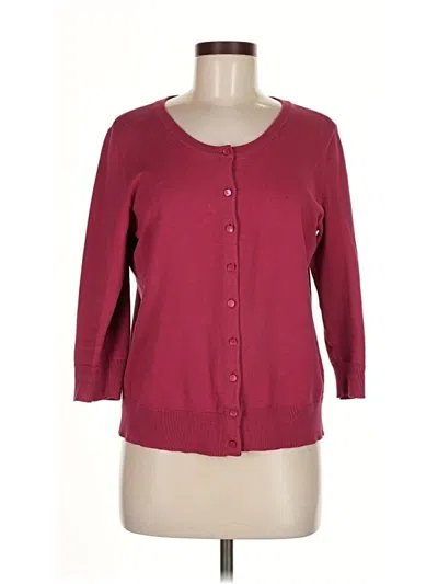 Pre-owned Talbots Cardigan Sweater In Burgundy