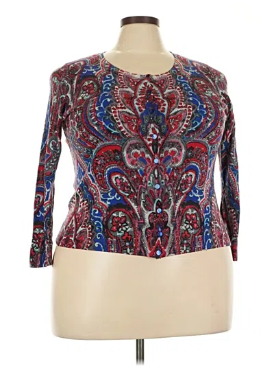 Pre-owned Talbots Cardigan Sweater In Burgundy