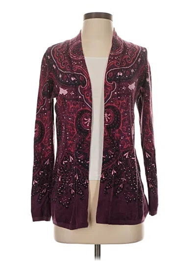 Pre-owned Talbots Cardigan Sweater In Burgundy
