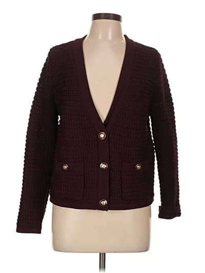 Talbots Cardigan Sweater In Burgundy