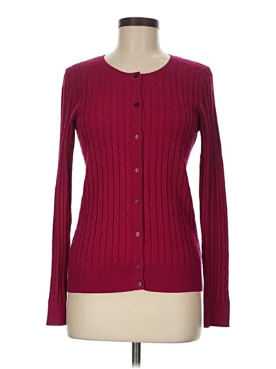 Pre-owned Talbots Cardigan Sweater In Burgundy