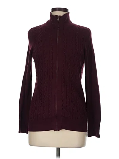 Pre-owned Talbots Cardigan Sweater In Burgundy