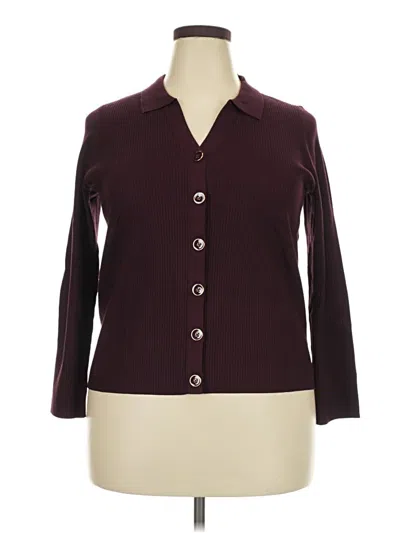 Talbots Cardigan Sweater In Burgundy