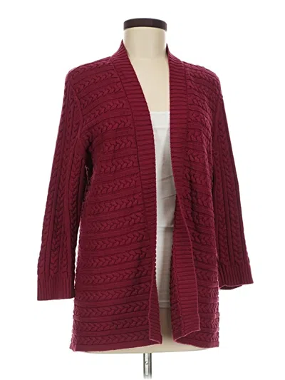 Pre-owned Talbots Cardigan Sweater In Burgundy