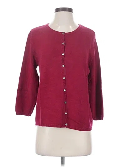 Pre-owned Talbots Cardigan Sweater In Burgundy