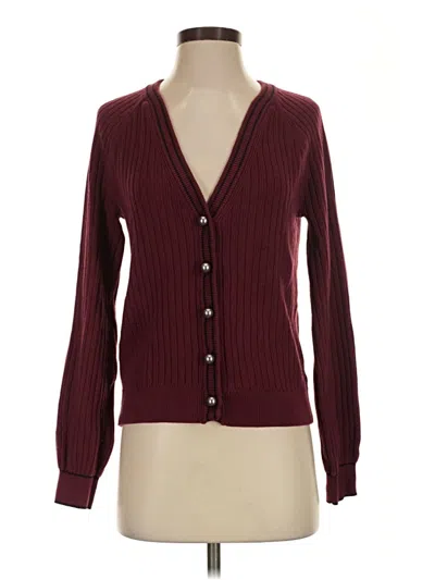 Pre-owned Talbots Cardigan Sweater In Burgundy