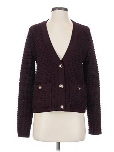 Pre-owned Talbots Cardigan Sweater In Burgundy